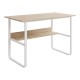 072-000193 Γραφείο εργασίας Kela pakoworld mdf σε oak απόχρωση με λευκό μέταλλο 100x60x73εκ