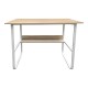 072-000193 Γραφείο εργασίας Kela pakoworld mdf σε oak απόχρωση με λευκό μέταλλο 100x60x73εκ