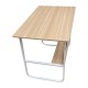 072-000193 Γραφείο εργασίας Kela pakoworld mdf σε oak απόχρωση με λευκό μέταλλο 100x60x73εκ