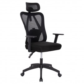 ΚΑΡΕΚΛΑ ΓΡΑΦΕΙΟΥ MEXER HM1195.01 ΜΑΥΡΟ MESH-PP ΒΑΣΗ 68x70x136Υεκ.