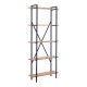 321-000133 Βιβλιοθήκη Derena pakoworld oak με μαύρο μέταλλο 60x29x160εκ