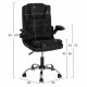 ΚΑΡΕΚΛΑ ΓΡΑΦΕΙΟΥ CANAN HM1201.11 ΜΑΥΡΟ PVC-ΒΑΣΗ ΧΡΩΜΙΟΥ 63x62x93-101Υεκ