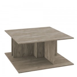 14200013 Τραπεζάκι Σαλονιού ArteLibre ΑΡΙΑΔΝΗ Raw Endgrain Oak/K105 90x90x43cm Καφέ/Ανθρακί