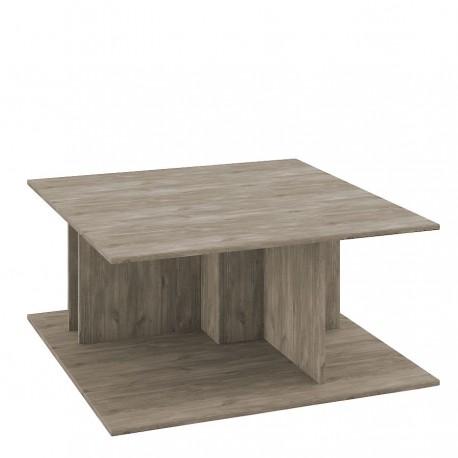 14200013 Τραπεζάκι Σαλονιού ArteLibre ΑΡΙΑΔΝΗ Raw Endgrain Oak/K105 90x90x43cm Καφέ/Ανθρακί