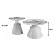 278-000104 Τραπέζια σαλονιού Sculpt pakoworld σετ 2τεμ μέταλλο cappuccino- sintered stone λευκό μαρμάρου