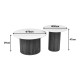 072-000189 Τραπέζι σαλονιού Skerta pakoworld σετ 2τεμ λευκό sintered stone mdf με καρυδί βάση