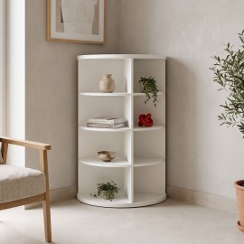431-000010 Γωνιακή ραφιέρα Benzal pakoworld λευκό MDF 80x30x120εκ