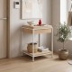 431-000013 Κονσόλα Odar pakoworld με αποθηκευτικό χώρο sonoma MDF με λευκό μέταλλο 63x63x80εκ