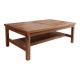 336-000042 Τραπέζι σαλονιού Louf pakoworld καρυδί teak ξύλο 120x70x40εκ