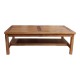 336-000042 Τραπέζι σαλονιού Louf pakoworld καρυδί teak ξύλο 120x70x40εκ