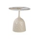 278-000105 Βοηθητικό τραπέζι Amphora pakoworld μέταλλο cappuccino-τραβερτίνα με όψη μαρμάρου Φ50x47εκ