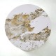 278-000105 Βοηθητικό τραπέζι Amphora pakoworld μέταλλο cappuccino-τραβερτίνα με όψη μαρμάρου Φ50x47εκ