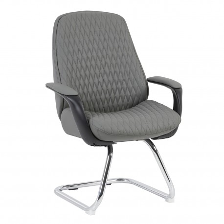 ΚΑΡΕΚΛΑ ΕΠΙΣΚΕΠΤΗ VELUM-s HM1235.10 ΓΚΡΙ PU--ΒΑΣΗ ΧΡΩΜΙΟΥ 71x60x100Υεκ.
