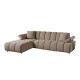 400-019 Καναπές Bubble σε μόκα ύφασμα (δεξιά γωνία) 273 x 195 x 80 273x195x80 εκ.