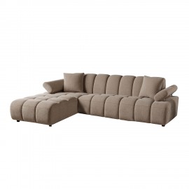 400-019 Καναπές Bubble σε μόκα ύφασμα (δεξιά γωνία) 273 x 195 x 80 273x195x80 εκ.