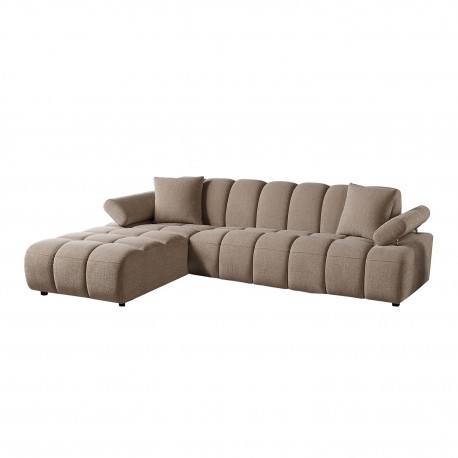 400-019 Καναπές Bubble σε μόκα ύφασμα (δεξιά γωνία) 273 x 195 x 80 273x195x80 εκ.