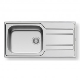Pyramis Zeda Plus 1B 1D Ένθετος Νεροχύτης Inox Σατινέ Μ100xΠ50cm Ασημί