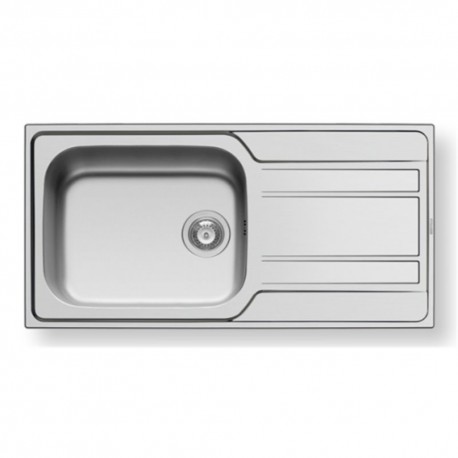 Pyramis Zeda Plus 1B 1D Ένθετος Νεροχύτης Inox Σατινέ Μ100xΠ50cm Ασημί