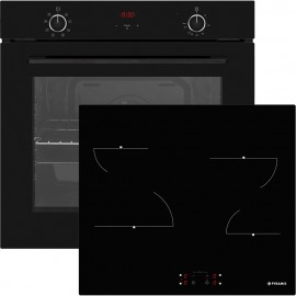 Pyramis PO78072008SBL + PHC62410FMB Φούρνος άνω Πάγκου 78lt με Επαγωγικές Εστίες Π59.5εκ. Μαύρος A