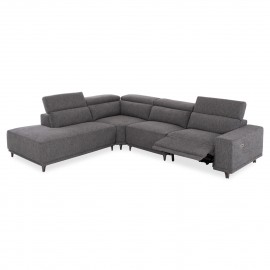 ΚΑΝΑΠΕΣ ΑΡΙΣΤΕΡΗ ΓΩΝΙΑ 5Θ ΜΕ RECLINE LUNARIS HM3316.01L ΓΚΡΙ ΥΦΑΣΜΑ 307x267x94Yεκ