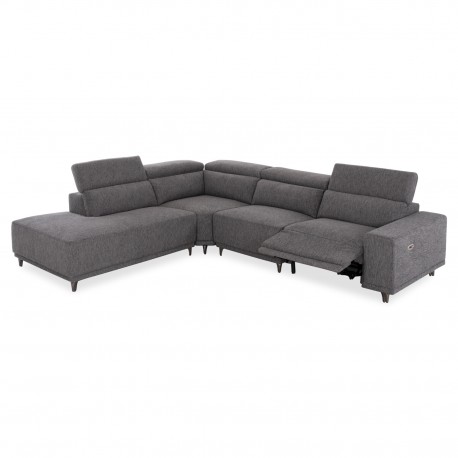 ΚΑΝΑΠΕΣ ΑΡΙΣΤΕΡΗ ΓΩΝΙΑ 5Θ ΜΕ RECLINE LUNARIS HM3316.01L ΓΚΡΙ ΥΦΑΣΜΑ 307x267x94Yεκ