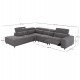 ΚΑΝΑΠΕΣ ΑΡΙΣΤΕΡΗ ΓΩΝΙΑ 5Θ ΜΕ RECLINE LUNARIS HM3316.01L ΓΚΡΙ ΥΦΑΣΜΑ 307x267x94Yεκ