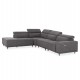 ΚΑΝΑΠΕΣ ΑΡΙΣΤΕΡΗ ΓΩΝΙΑ 5Θ ΜΕ RECLINE LUNARIS HM3316.01L ΓΚΡΙ ΥΦΑΣΜΑ 307x267x94Yεκ