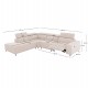 ΚΑΝΑΠΕΣ ΑΡΙΣΤΕΡΗ ΓΩΝΙΑ 5Θ ΜΕ RECLINE LUNARIS HM3316.02L ΕΚΡΟΥ ΥΦΑΣΜΑ 307x267x94Yεκ