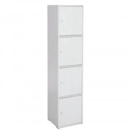 15340210 Παπουτσοθήκη ArteLibre ALVERO Λευκό Μοριοσανίδα/Ξύλο 40x39x157cm Λευκό