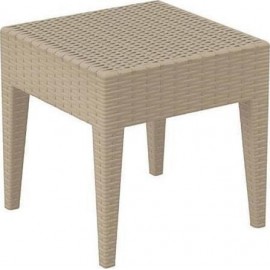 Miami Dove Grey Τραπέζι Πολυπροπυλενίου 45x45x45 εκ.
