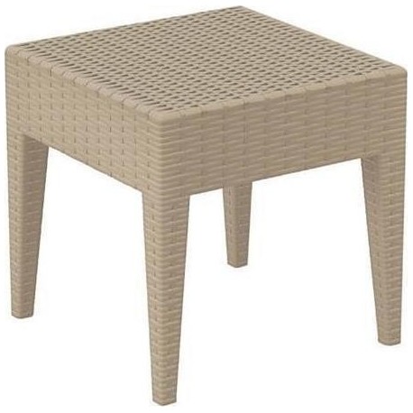 Miami Dove Grey Τραπέζι Πολυπροπυλενίου 45x45x45 εκ.